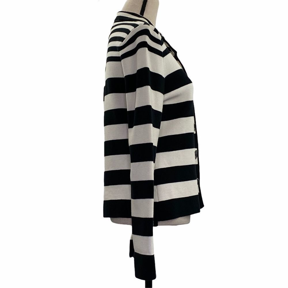 BOUTIQUE Essentials Striped Button Down Jacket M - image 4